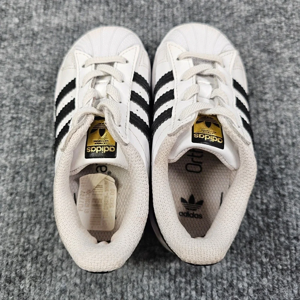 Adidas Originals Superstar El Toddler White Black Sneaker Shoes FU7717 Size 7.5K